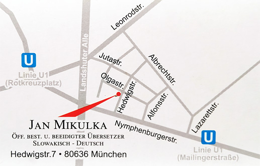 Öffentlich bestellter und beeidigter Übersetzer für die slowakische Sprache - Jan Mikulka in München - Deutsch - Slowakisch - ÚRADNÝ PREKLADATEĽ  SLOVENČINA – NEMČINA  
